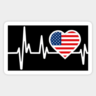 USA Heartbeat Flag Magnet